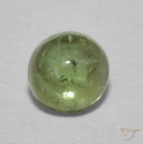 0.85ct Naturale Verde Terra Pallido Tormalina, Rotondo, Trasparente