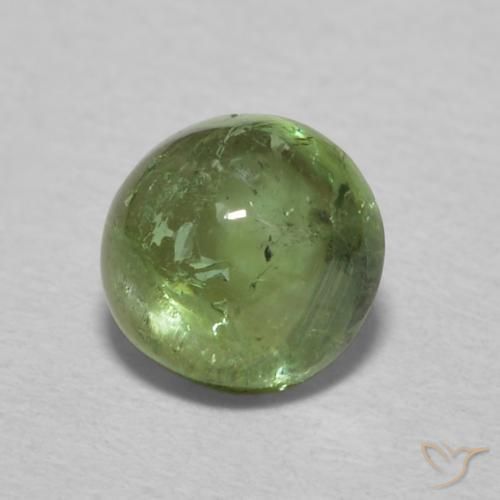 Tormalina Verde Terra Pallido naturale da 0.85 ct, Rotondo, Trasparente