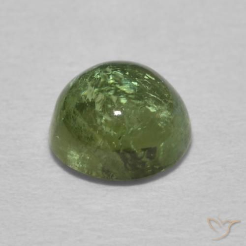 Tormalina Verde Terra Pallido naturale da 0.85 ct, Rotondo, Trasparente