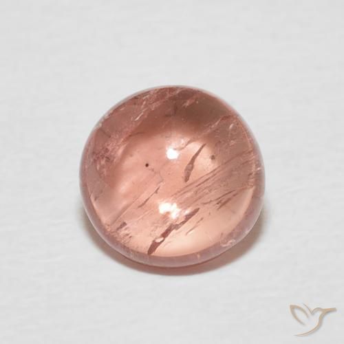 1.37ct Naturale Rosa arancione Tormalina, Rotondo, Trasparente