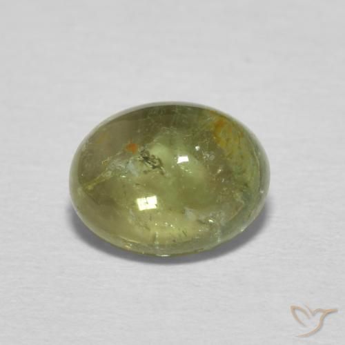 1.39ct Naturale Verde giallastro Tormalina, Ovale, Trasparente