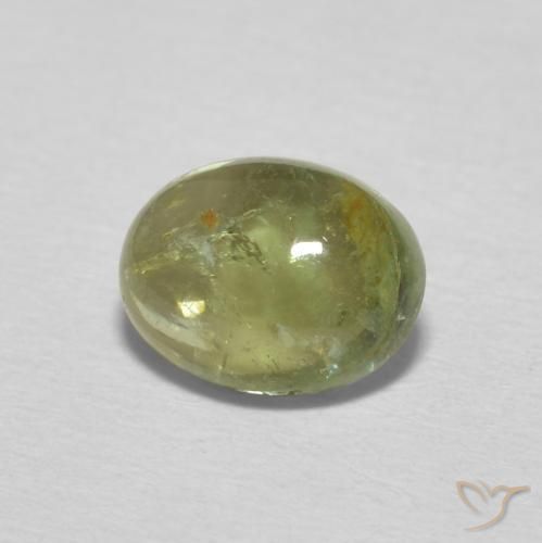 Tormalina Verde giallastro naturale da 1.39 ct, Ovale, Trasparente