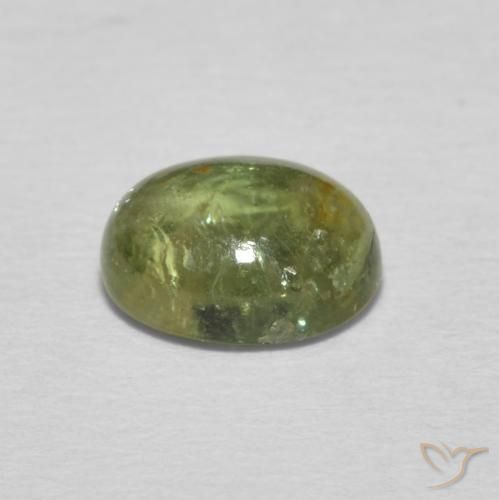 Tormalina Verde giallastro naturale da 1.39 ct, Ovale, Trasparente