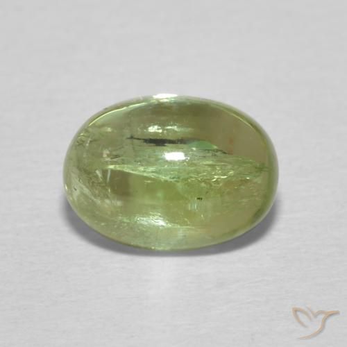 1.55ct Naturale Verde giallastro Tormalina, Ovale, Trasparente