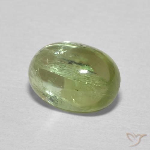 Tormalina Verde giallastro naturale da 1.55 ct, Ovale, Trasparente