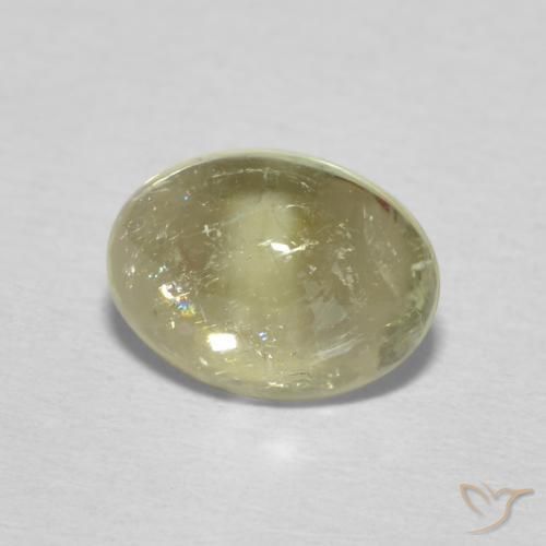 Tormalina Giallo pallido naturale da 1.35 ct, Taglio ovale, Trasparente