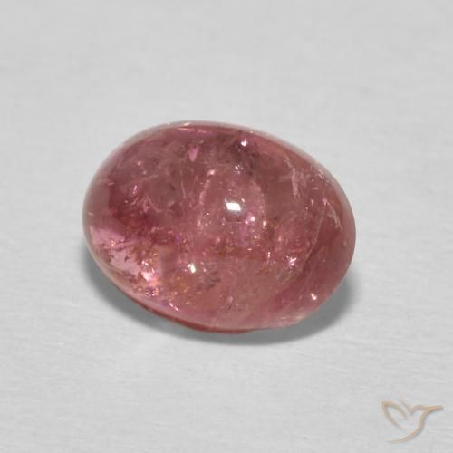 Tormalina Rosso ciliegia violaceo naturale da 1.64 ct, Ovale, Trasparente
