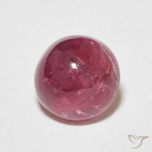 Tormalina Magenta intenso naturale da 1.44 ct, Rotondo, Trasparente