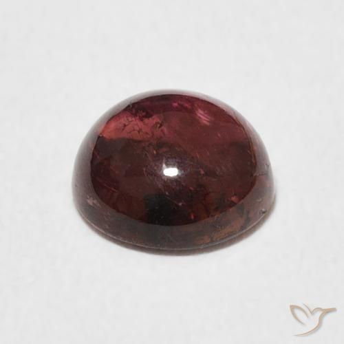 Tormalina Medium Dark-Red naturale da 1.23 ct, Rotondo, Trasparente