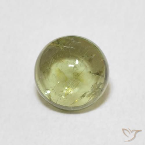 0.89ct Naturale Verde giallastro Tormalina, Rotondo, Trasparente