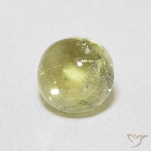 Tormalina Caldo terroso verde naturale da 1.02 ct, Rotondo, Trasparente