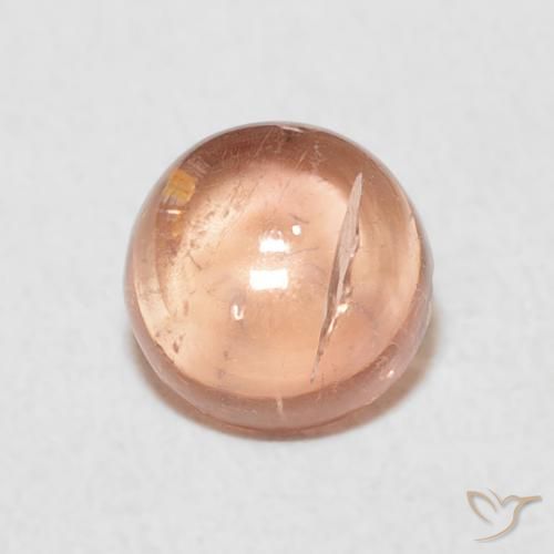 1.18ct Naturale rosa pesca Tormalina, Rotondo, Trasparente