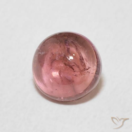 Tormalina Rosa palissandro naturale da 0.93 ct, Rotondo, Trasparente