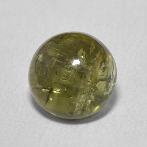 Tormalina Verde giallastro naturale da 1.76 ct, Rotondo, Trasparente