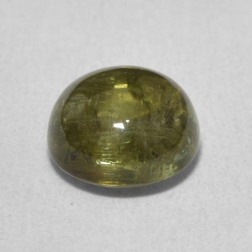 Tormalina Verde giallastro naturale da 1.76 ct, Rotondo, Trasparente