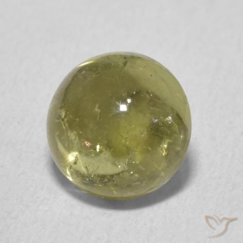 Tormalina Verde giallastro naturale da 1.89 ct, Rotondo, Trasparente