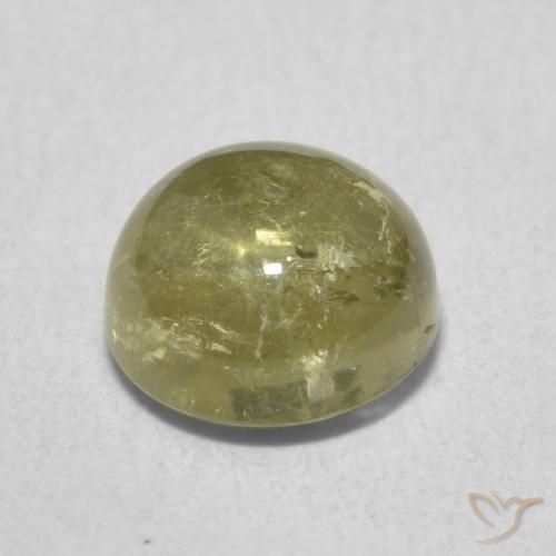 Tormalina Verde giallastro naturale da 1.89 ct, Rotondo, Trasparente