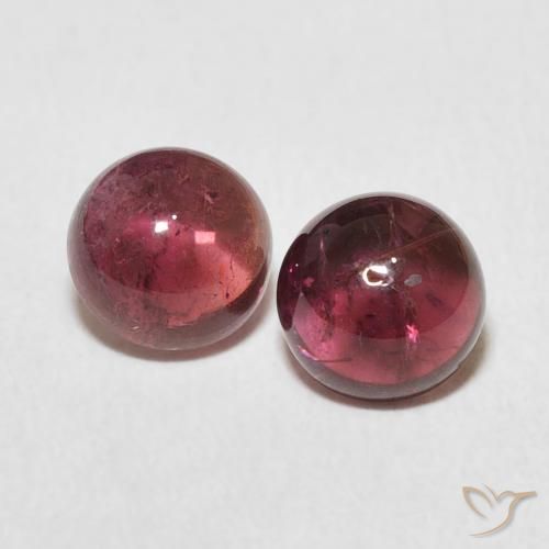 2.32ctw Naturale Rosa scuro Tormalina, Rotondo, Trasparente