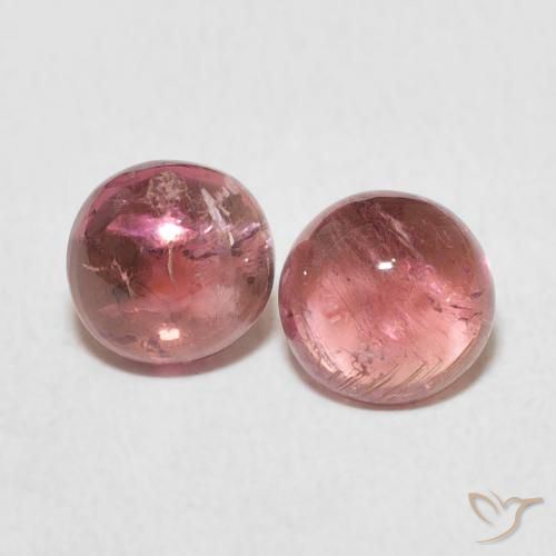 1.85ctw Naturale Rosa scuro Tormalina, Rotondo, Trasparente