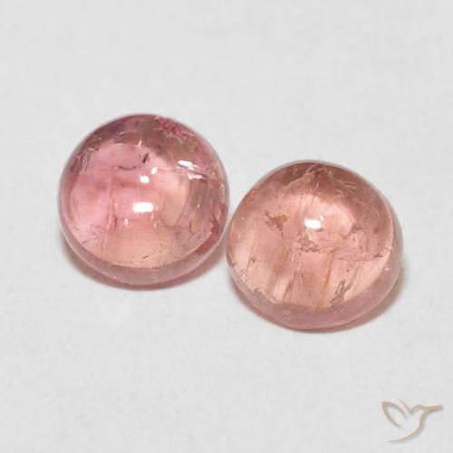 1.90ctw Naturale Rosa gomma da masticare Tormalina, Rotondo, Trasparente