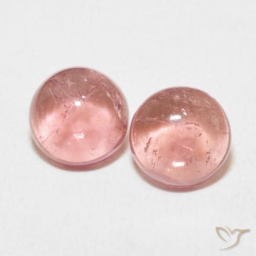 2.48ctw Naturale Rosa rosa Tormalina, Rotondo, Trasparente