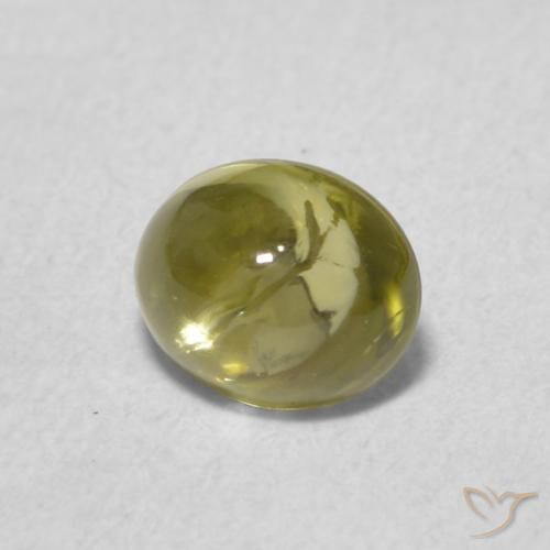 Tormalina Caldo terroso verde naturale da 0.75 ct, Ovale, Trasparente