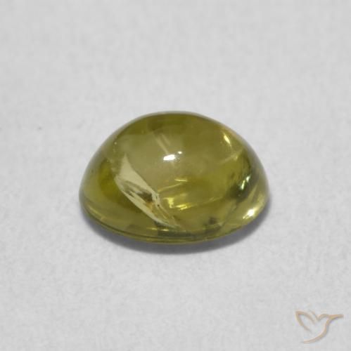 Tormalina Caldo terroso verde naturale da 0.75 ct, Ovale, Trasparente