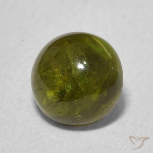 Tormalina Verde giallastro naturale da 1.54 ct, Rotondo, Trasparente