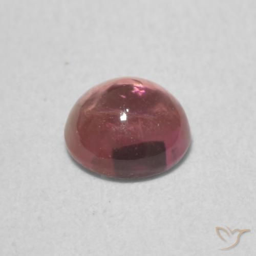 Tormalina Rosso scuro naturale da 0.66 ct, Rotondo, Trasparente