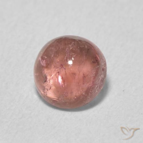 Tormalina Rosso caldo naturale da 0.88 ct, Rotondo, Trasparente