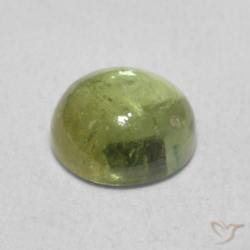 Tormalina Giallo verde naturale da 1.06 ct, Rotondo, Trasparente