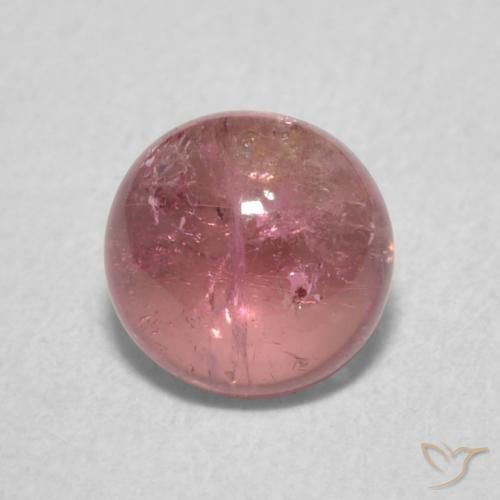 1.00ct Naturale Rosa medio Tormalina, Rotondo, Trasparente