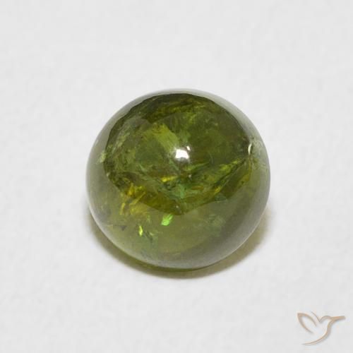 Tormalina Verde giallastro naturale da 1.49 ct, Rotondo, Trasparente