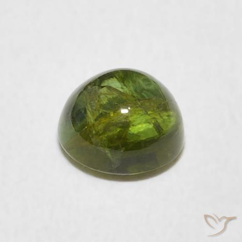 Tormalina Verde giallastro naturale da 1.49 ct, Rotondo, Trasparente