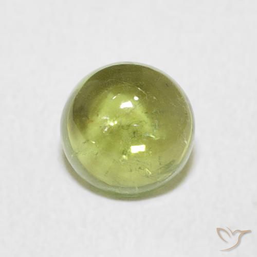 0.79ct Naturale Caldo terroso verde Tormalina, Rotondo, Trasparente