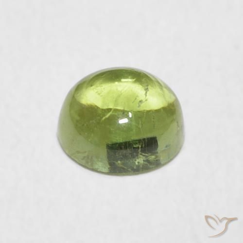 Tormalina Caldo terroso verde naturale da 0.79 ct, Rotondo, Trasparente