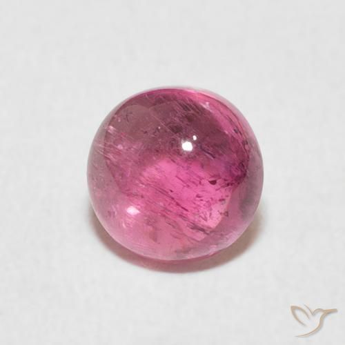 Tormalina Rosa hot naturale da 1.38 ct, Rotondo, Trasparente