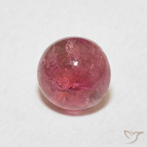 Tormalina Rosso chiaro naturale da 1.24 ct, Rotondo, Trasparente