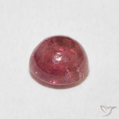 Tormalina Rosso chiaro naturale da 1.24 ct, Rotondo, Trasparente