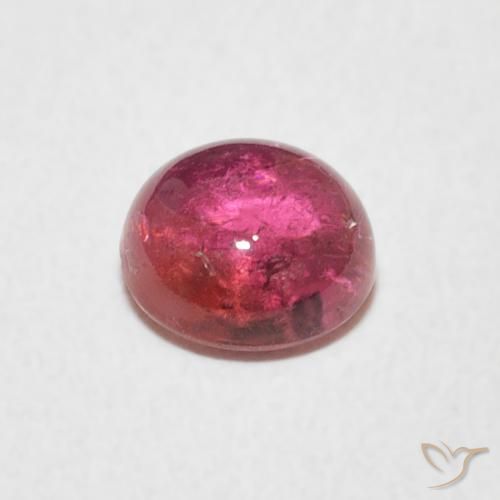 Tormalina Cremisi Profondo naturale da 1.18 ct, Rotondo, Trasparente