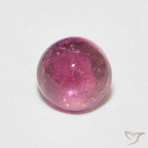 Tormalina Magenta intenso naturale da 0.69 ct, Rotondo, Trasparente