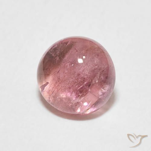 Tormalina Rosa chiaro naturale da 1.23 ct, Rotondo, Trasparente