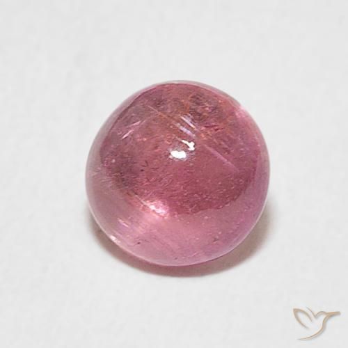Tormalina Tono rosa caldo naturale da 0.93 ct, Rotondo, Trasparente