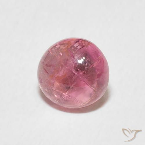 Tormalina Tono rosa caldo naturale da 0.95 ct, Rotondo, Trasparente
