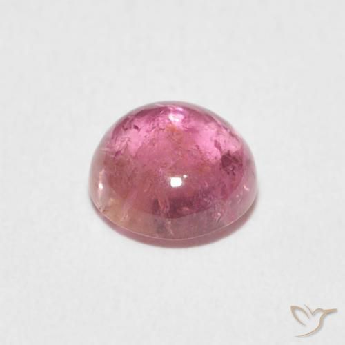 Tormalina Tono rosa caldo naturale da 0.95 ct, Rotondo, Trasparente