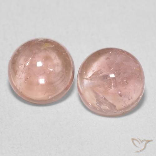 1.97ctw Naturale Rosa rosa Tormalina, Rotondo, Trasparente