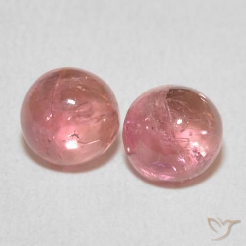 2.04ctw Naturale Rosa arancio Tormalina, Rotondo, Trasparente