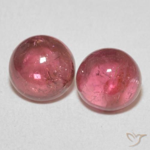 2.21ctw Naturale Rosa medio Tormalina, Rotondo, Trasparente