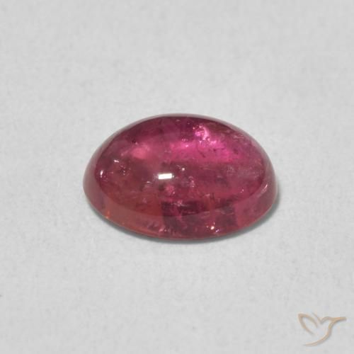 Tormalina Rosso purpureo naturale da 1.13 ct, Ovale, Trasparente
