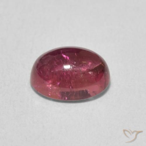 Tormalina Rosso lampone naturale da 1.36 ct, Ovale, Trasparente